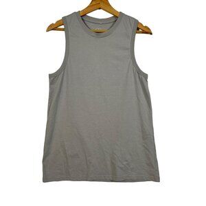 Ivory Ella Gray Sleeveless Top Tank Top Muscle Tank 100% Cotton size Medium